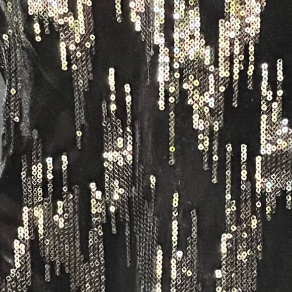 Lane Bryant Women's Black Sequin Front V Neck Sleeveless Sheath Dress Plus Sz 16 - Picture 6 of 10